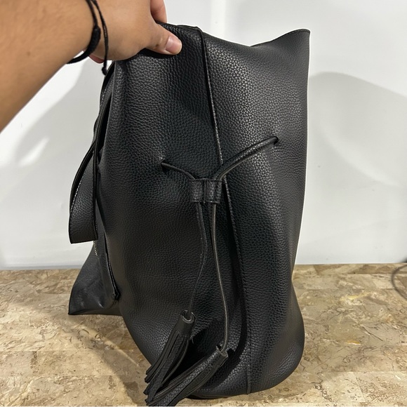 XL Black Tote Bag With Small Coin Purse Attached - Picture 8 of 16